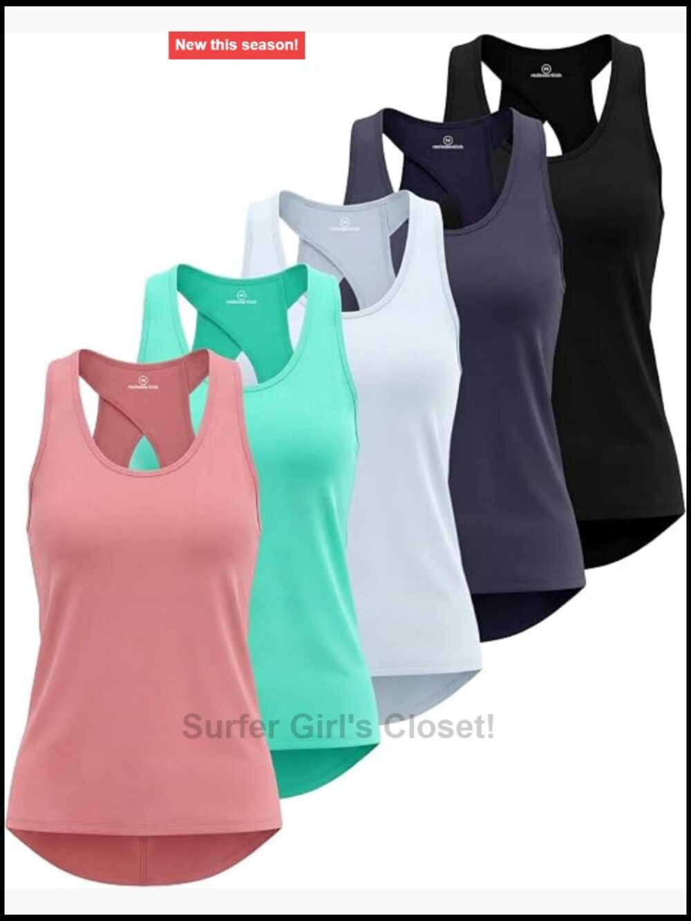 5 Pack Women's Open Back Tank Tops Racerback Athletic Running Yoga